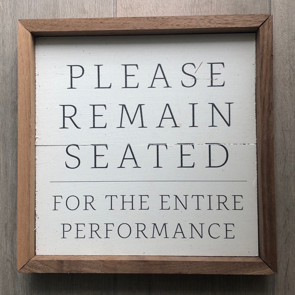 Novelty wood bathroom sign